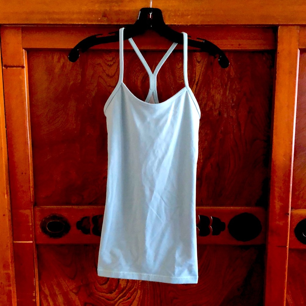 Lululemon pale green power Y tank sz 4